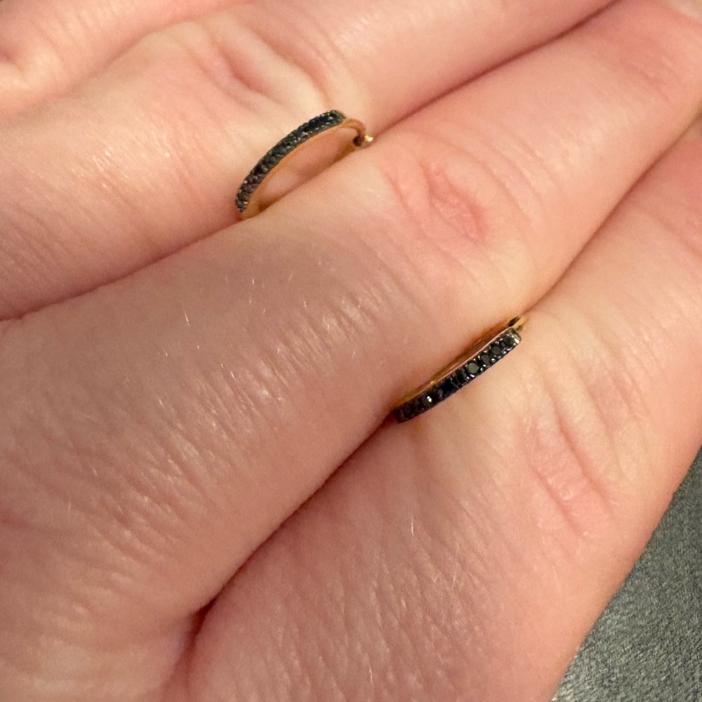 Mejuri Black Diamond Pave Huggie Hoops
